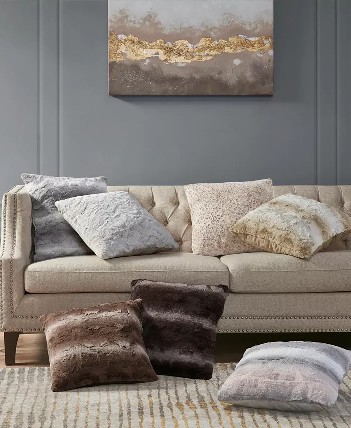 Madison Park Zuri Faux-Fur Decorative Pillow， 20