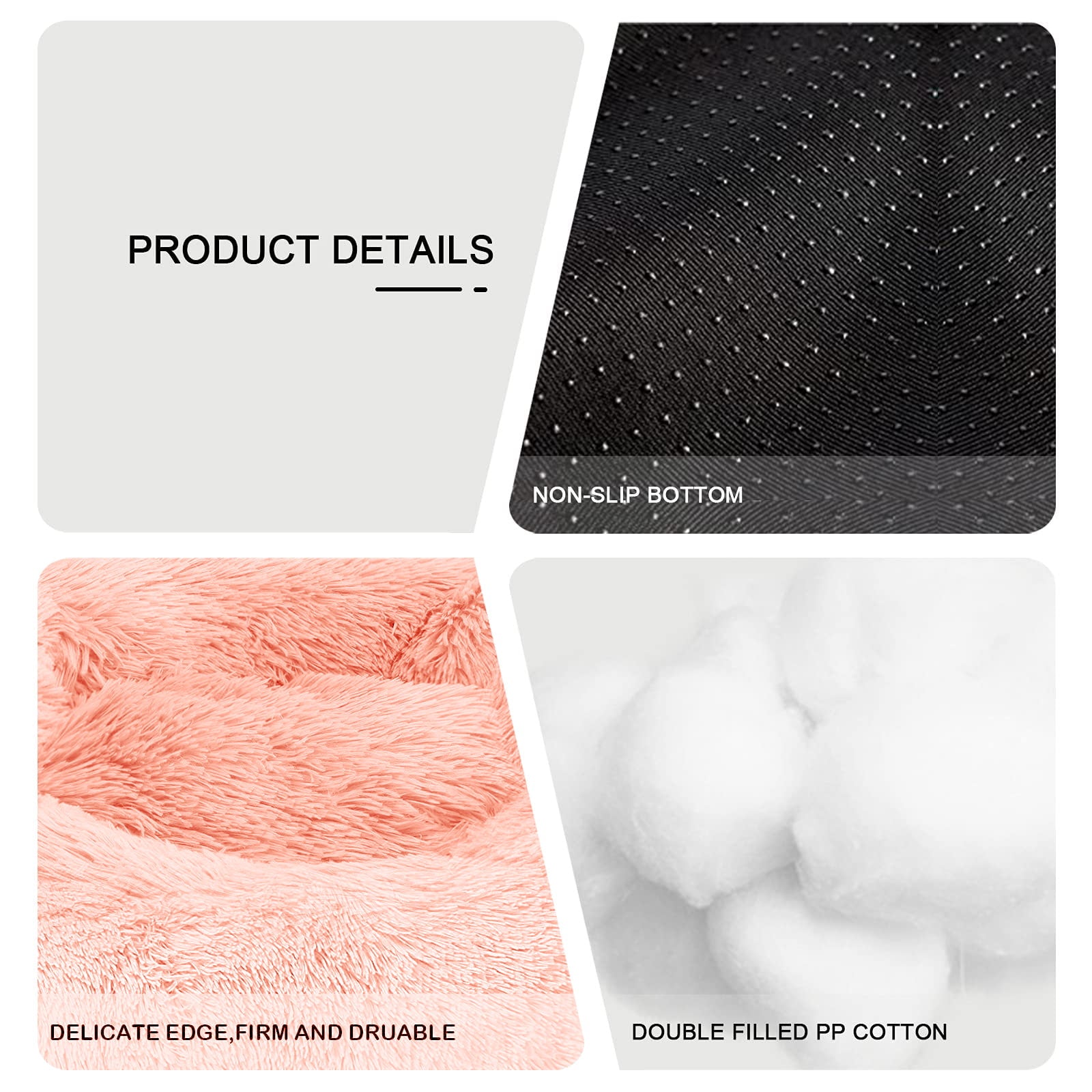 Nisrada Calming Donut Pet Bed for Dogs and Cats， 27 Inch Dog Bed for Large Dogs， Washable-Round Pet Bed for Puppy and Kitten