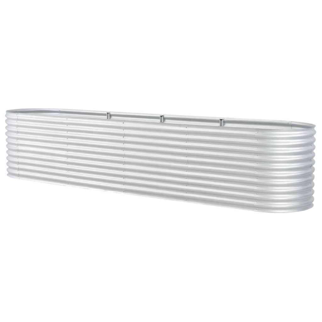 Festnight Garden Raised Bed 157.4"x31.4"x31.8" galvanized Steel Silver
