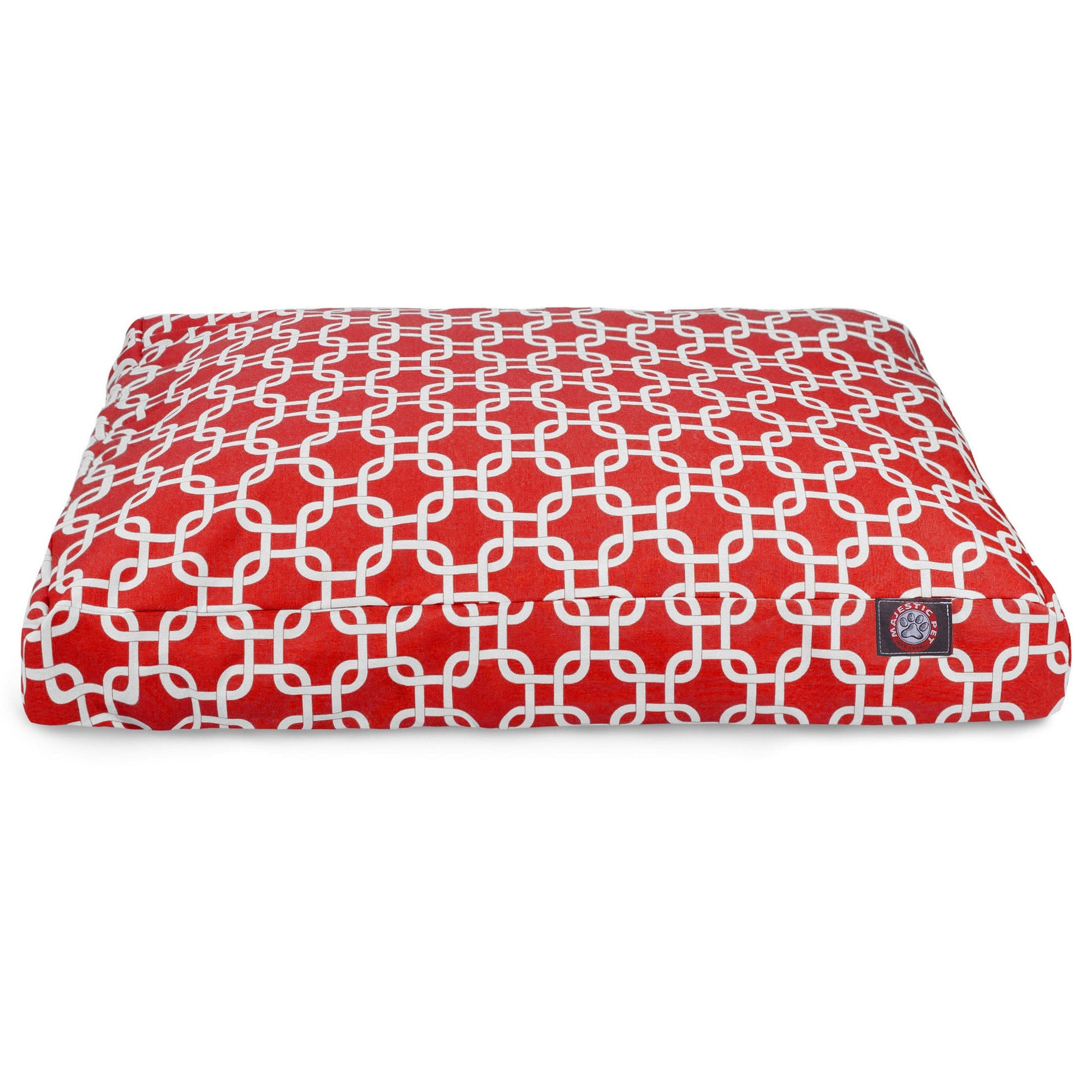 Majestic Pet | Links Shredded Memory Foam Rectangle Pet Bed For Dogs， Removable Cover， Red， Small