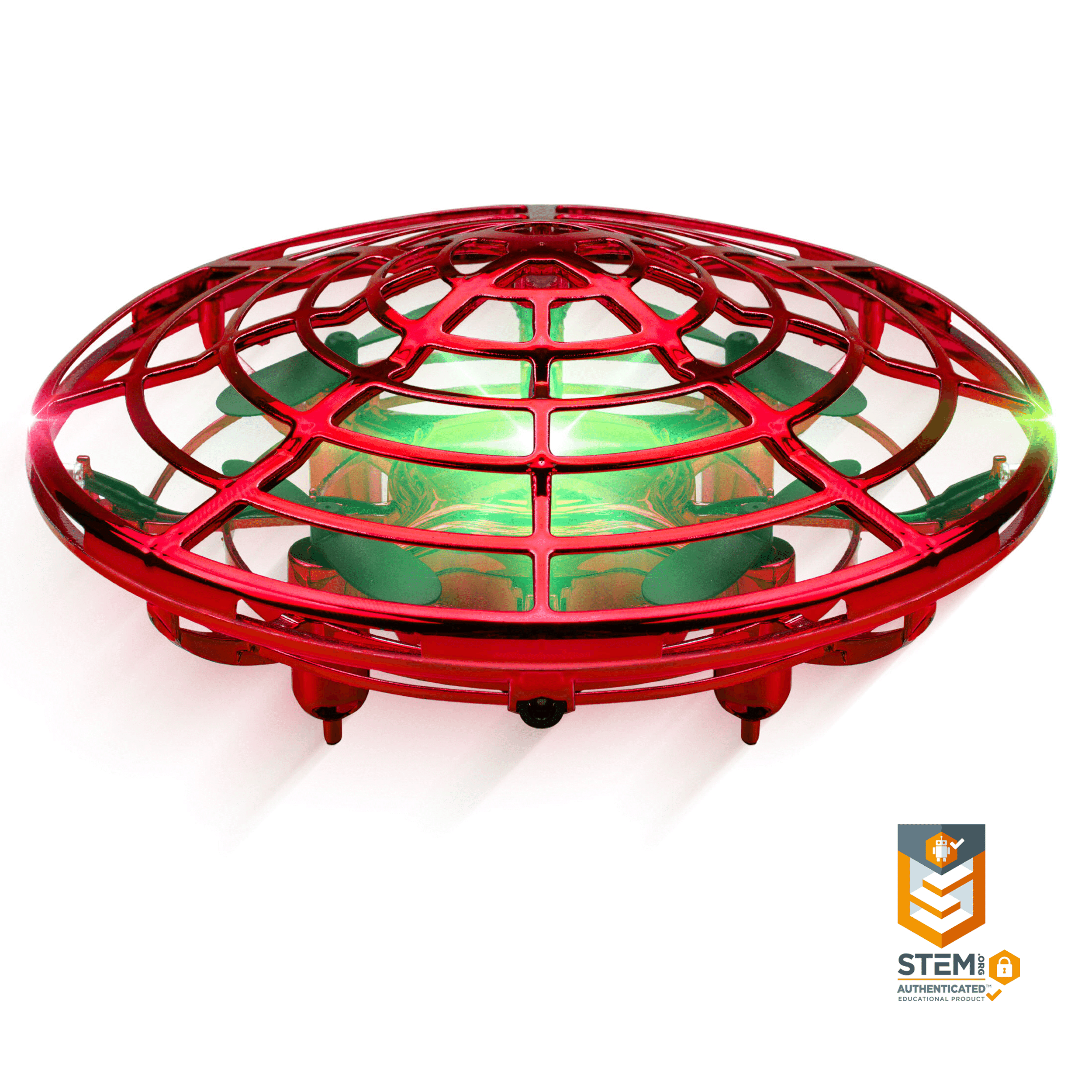 Force1 Scoot Hand Operated Drone for Kids - Red Indoor UFO Flying Toy Drone