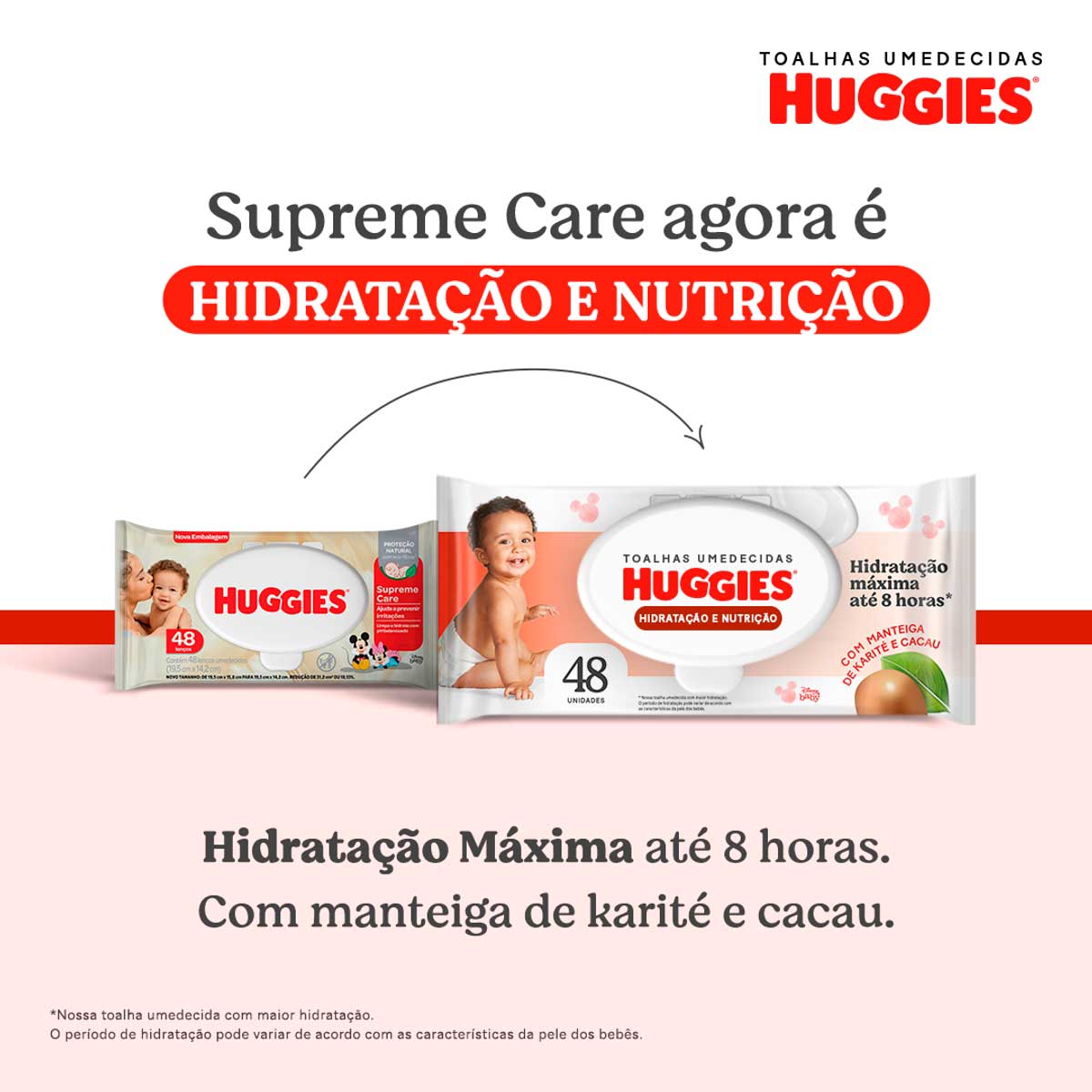 Lencos Huggies Hidratacao e Nutricao Contra Assaduras 48 Unidades
