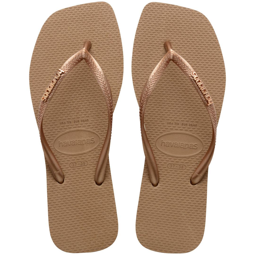 Chinelo Havaianas Slim Square Logo Metallic