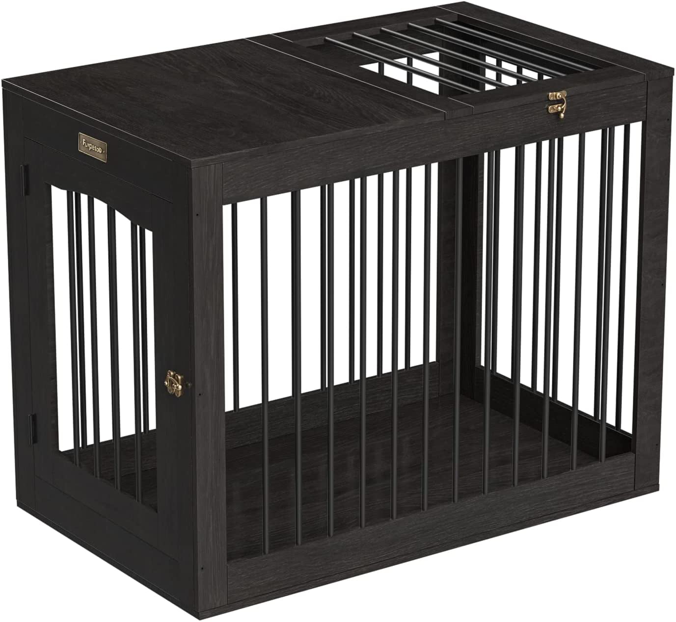 Furpezoo Dog Crate， Large Dog Crate Furniture Wood Two Door Dog Cage， 40