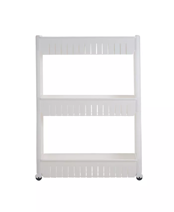 Trademark Global Mobile Shelving Unit organizer with 3 Large Storage Baskets by Everyday Home