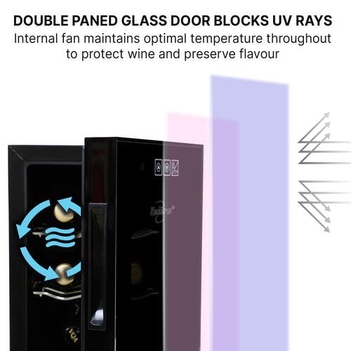 Koolatron WC06 12 Inch Black Wine Cooler