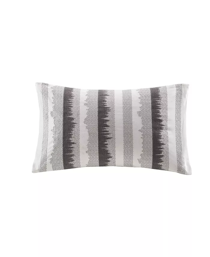 Gracie Mills Chet Embroidered Cotton Oblong Pillow - (12 X 20)