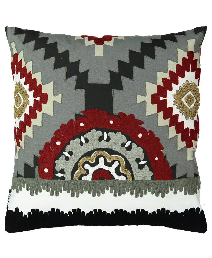 Mod Lifestyles Southwest Collection Kayali Aztec Embroidery Pillow， 20