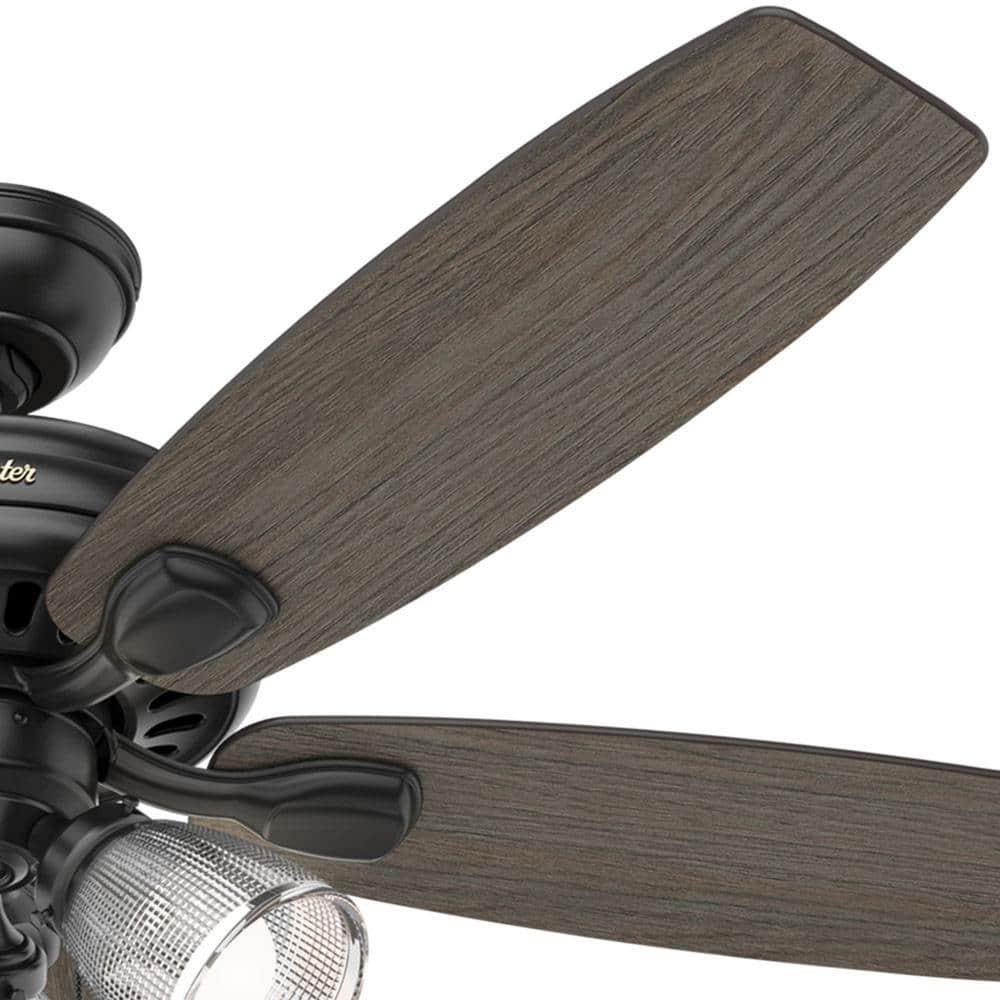 Hunter Highbury II 52 in LED Indoor Matte Black Ceiling Fan with Light Kit