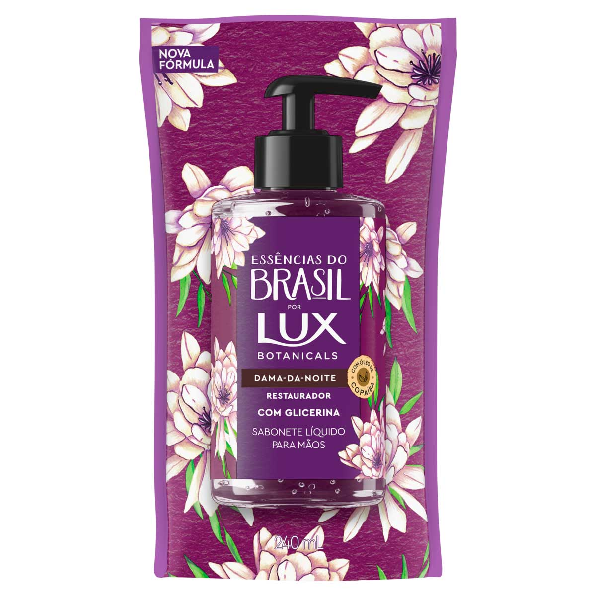 Sabonete Liquido de Glicerina para as Maos Dama da Noite Lux Botanicals Essencias do Brasil 240ml