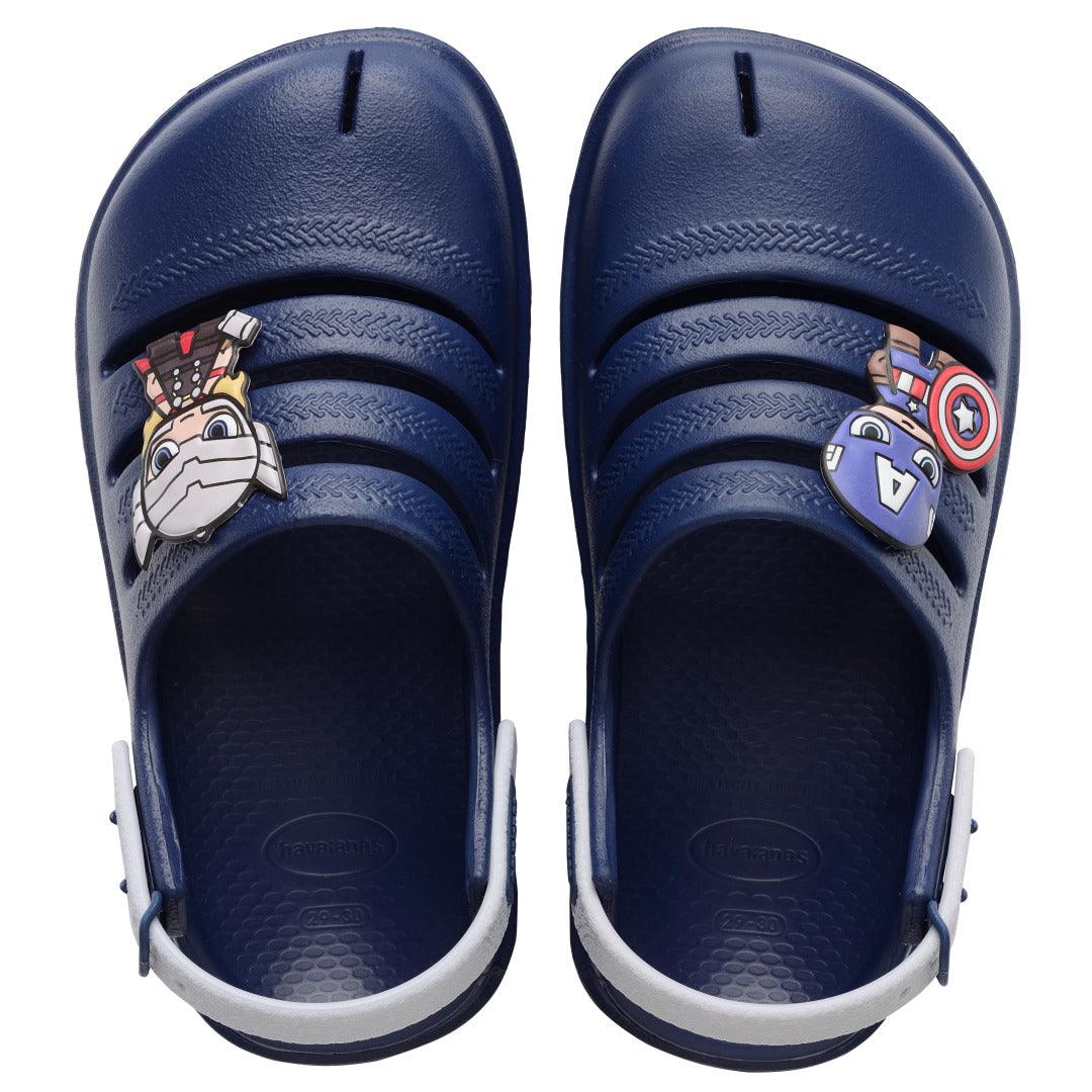 Chinelo Clog Havaianas Infantil Marvel Capitão América Marinho
