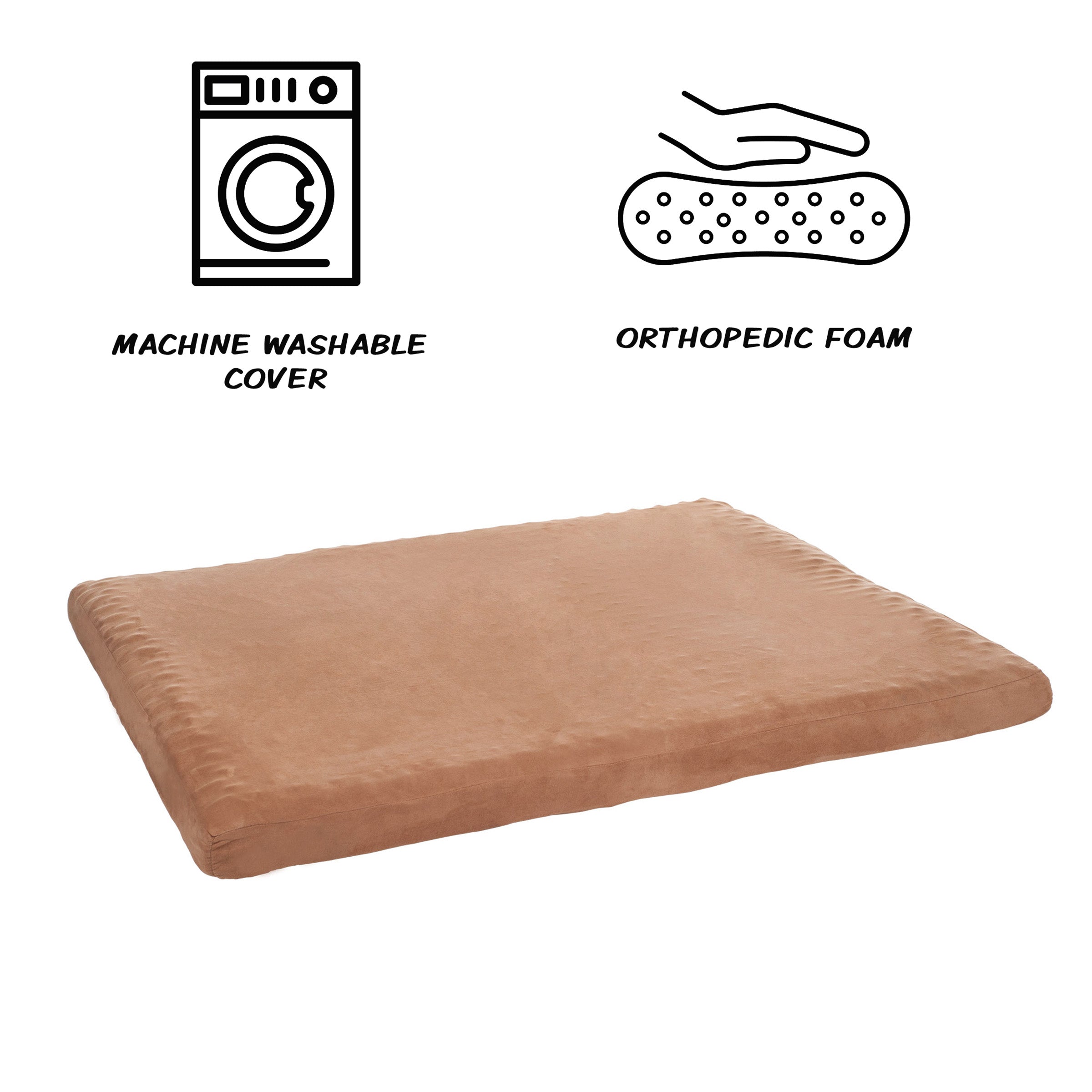 Dog Bed with Removable Cover - 36x27 Orthopedic Pet Bed with 3-Inch Egg Crate Style Padding and Microsuede - Medium Crate Bed by PETMAKER (Clay)