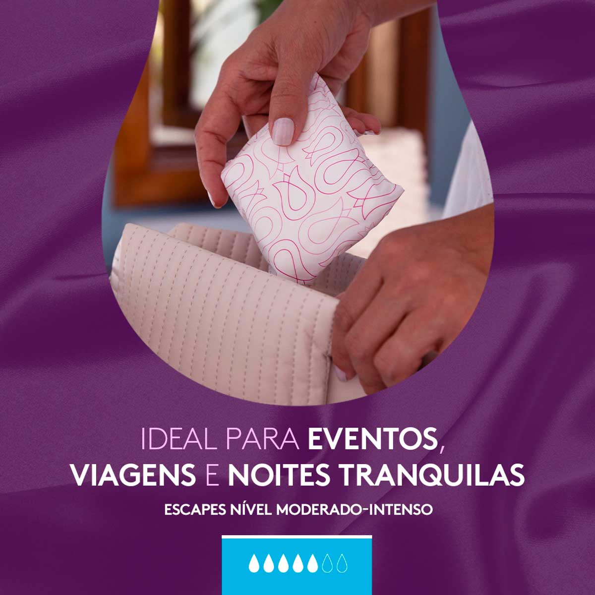 Absorvente com Abas para Escapes de Urina Poise Noturno 8 Unidades