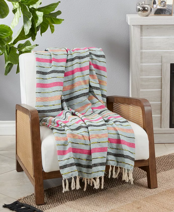 Saro Lifestyle Stripe Design Throw， 60
