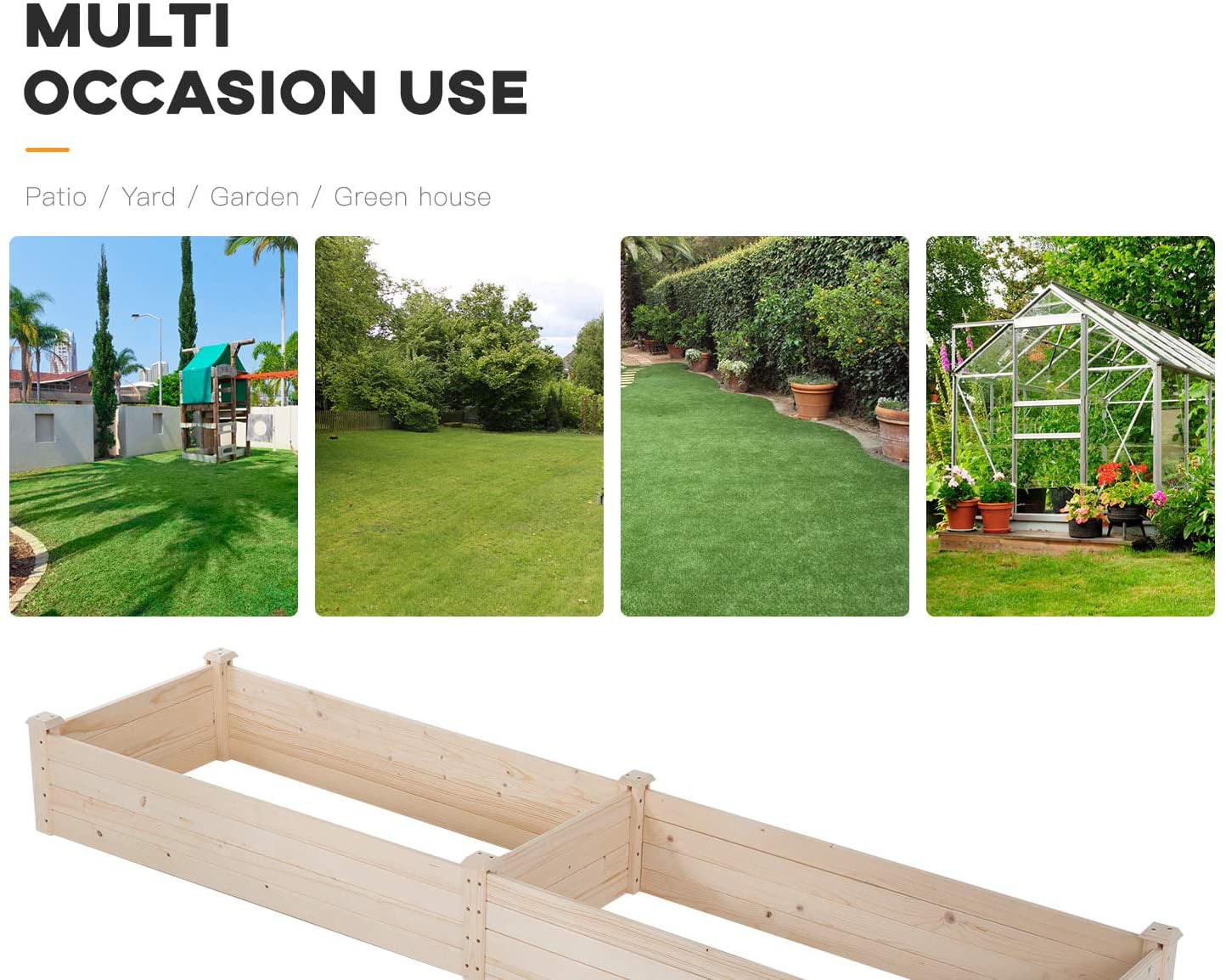 Square Garden Raise Bed Elevated Garden Bed Wood Planter Box Kit For Vegetable Flower Wooden Garden Box Patio Greenhouse Outdoor Yard Gardening Planter Box