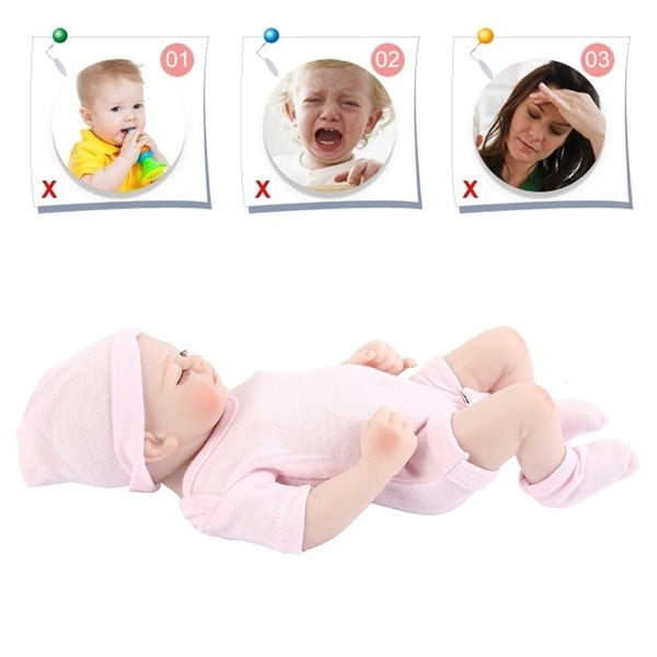Fullbody Silicone Reborn Sleeping Baby Doll Lifelike Newborn Girl Toddler Infant for Expectant Mothers Nurses