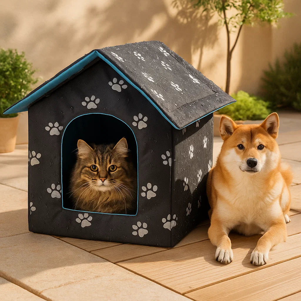 Foldable Outdoor Cat House | Waterproof Shelter for Cats & Small Dogs