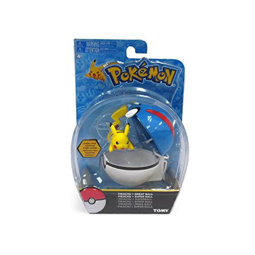 Pokemon Clip 'n Carry Poke Ball， Pikachu and Great Ball