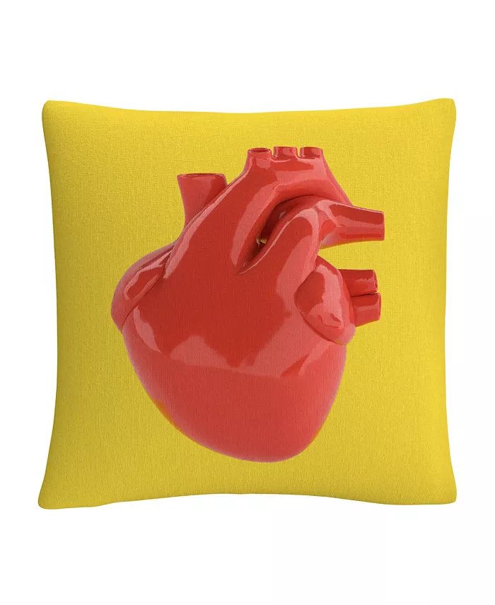 Baldwin ABC Modern 3D Red Heart Decorative Pillow， 16