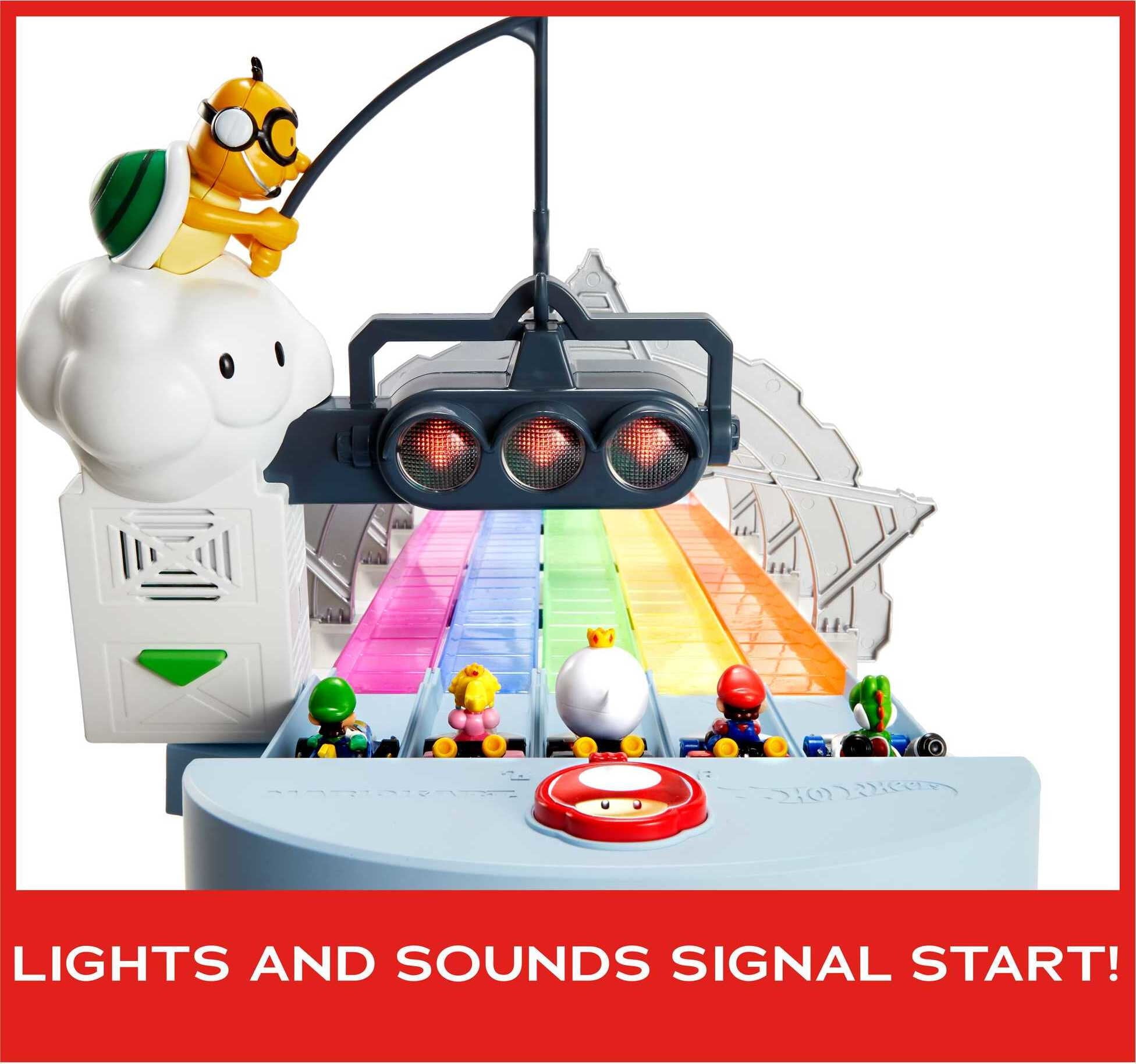 Hot Wheels Mario Kart Rainbow Road Raceway Set with 2 1:64 Scale Vehicles