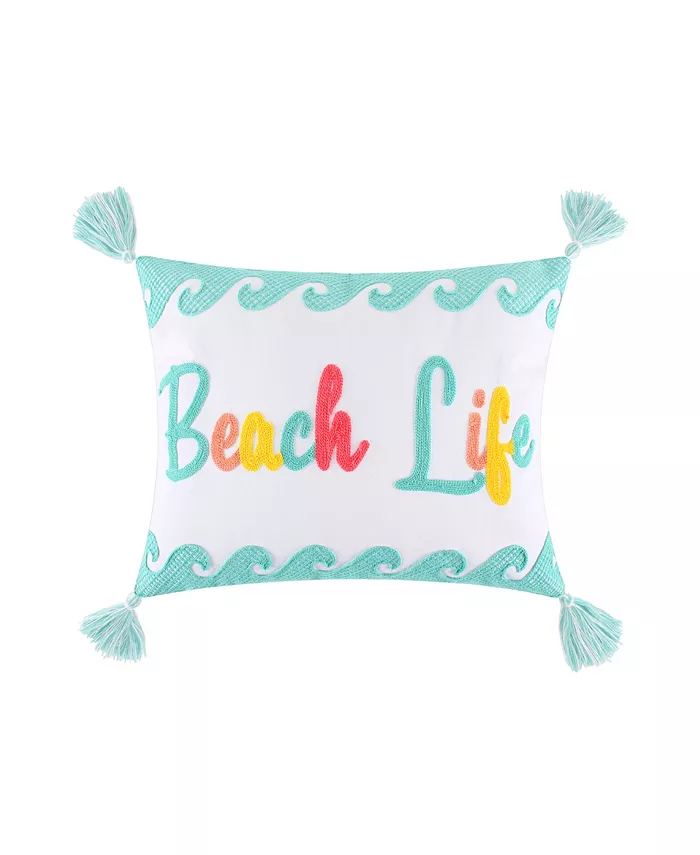 Levtex Home Summertime Crewel Stitch Decorative Pillow， 18