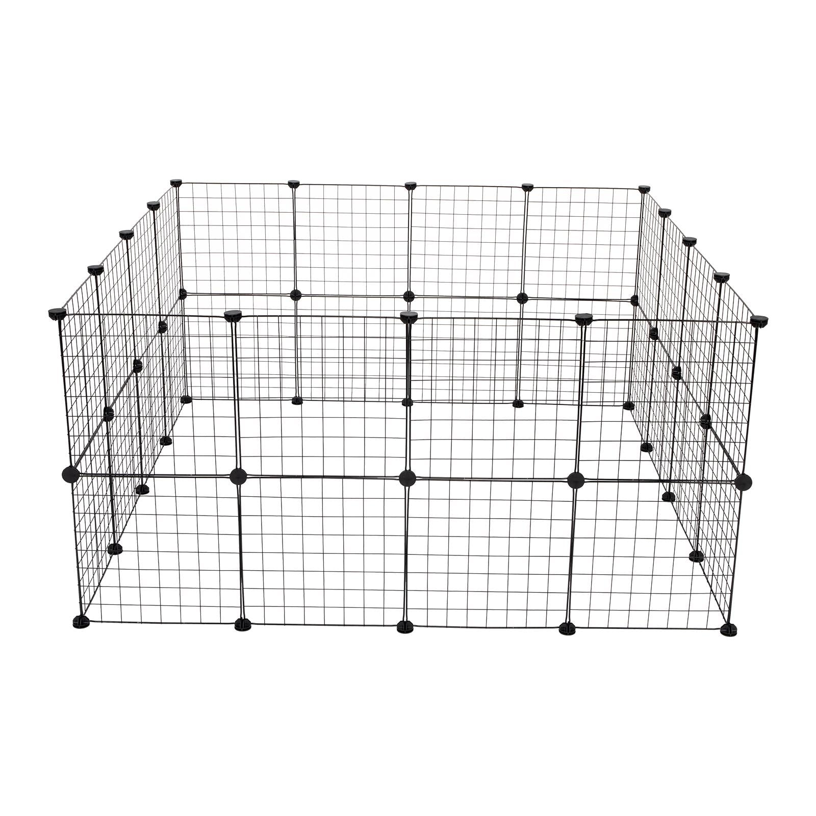 GoDecor Pet Playpen Indoor Foldable Metal Dog Playpens， Black