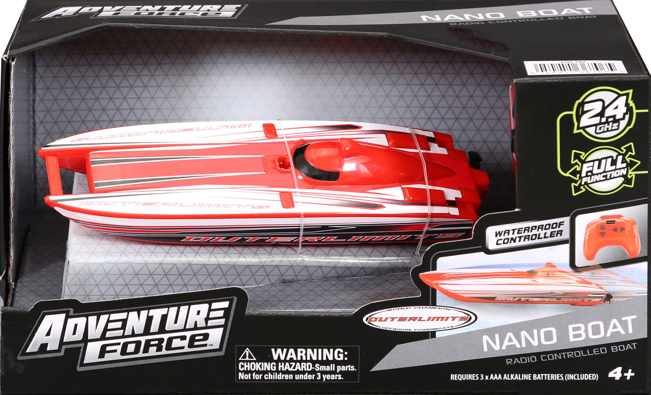 Adventure Force 6 inch Outer Limits Catamaran Battery Radio Control Nano Mini Boat， 6706-3RH