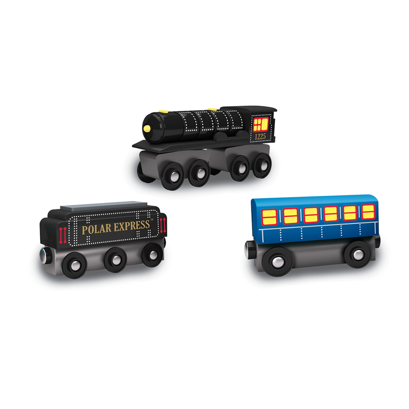MasterPieces Wood Train Sets - The Polar Express 3 Piece Train Set
