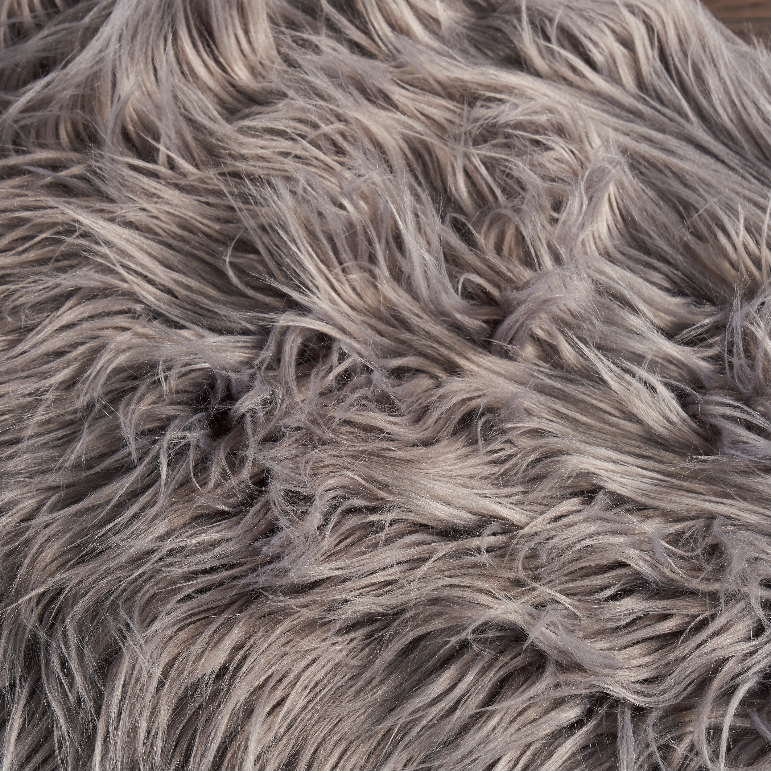 Klamma Glam Faux Fur Short and Straight Furry Ottoman