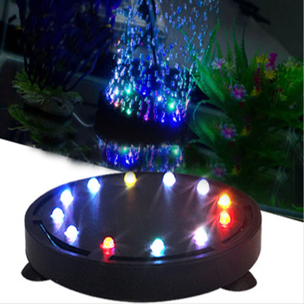 12 LED Submersible Bubble Light Air Stone for Aquarium Fish Tank Pump Curtain UK