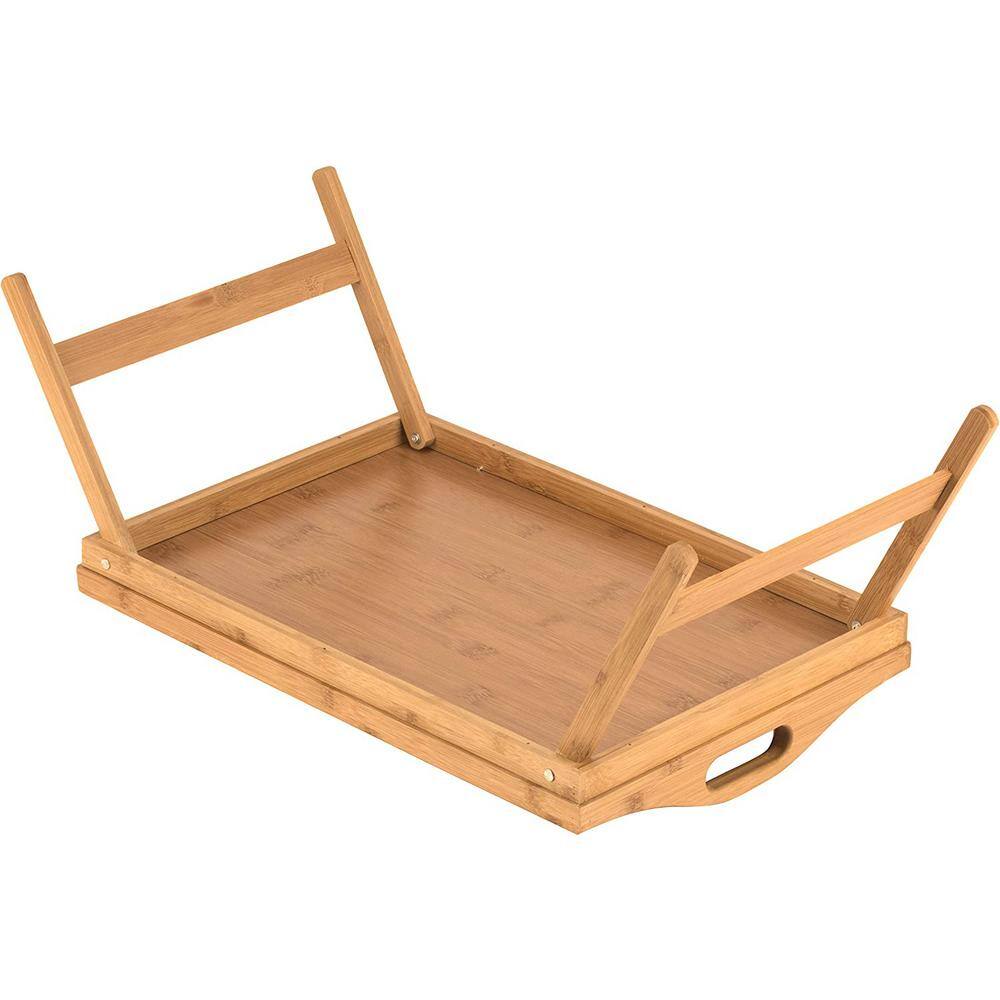 Home-it Wooden Breakfast Bed Tray with Folding Legs - Bamboo Bed Table - Bed Tray Table - Bed Tray with Legs Natural Color 284hd