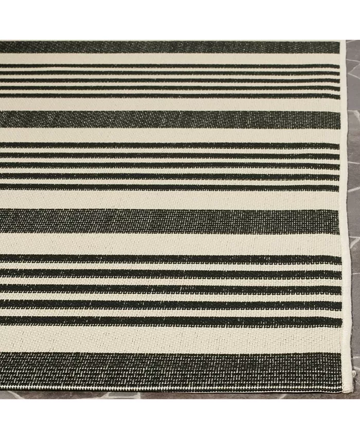 Safavieh Courtyard Black and Bone 4' x 5'7