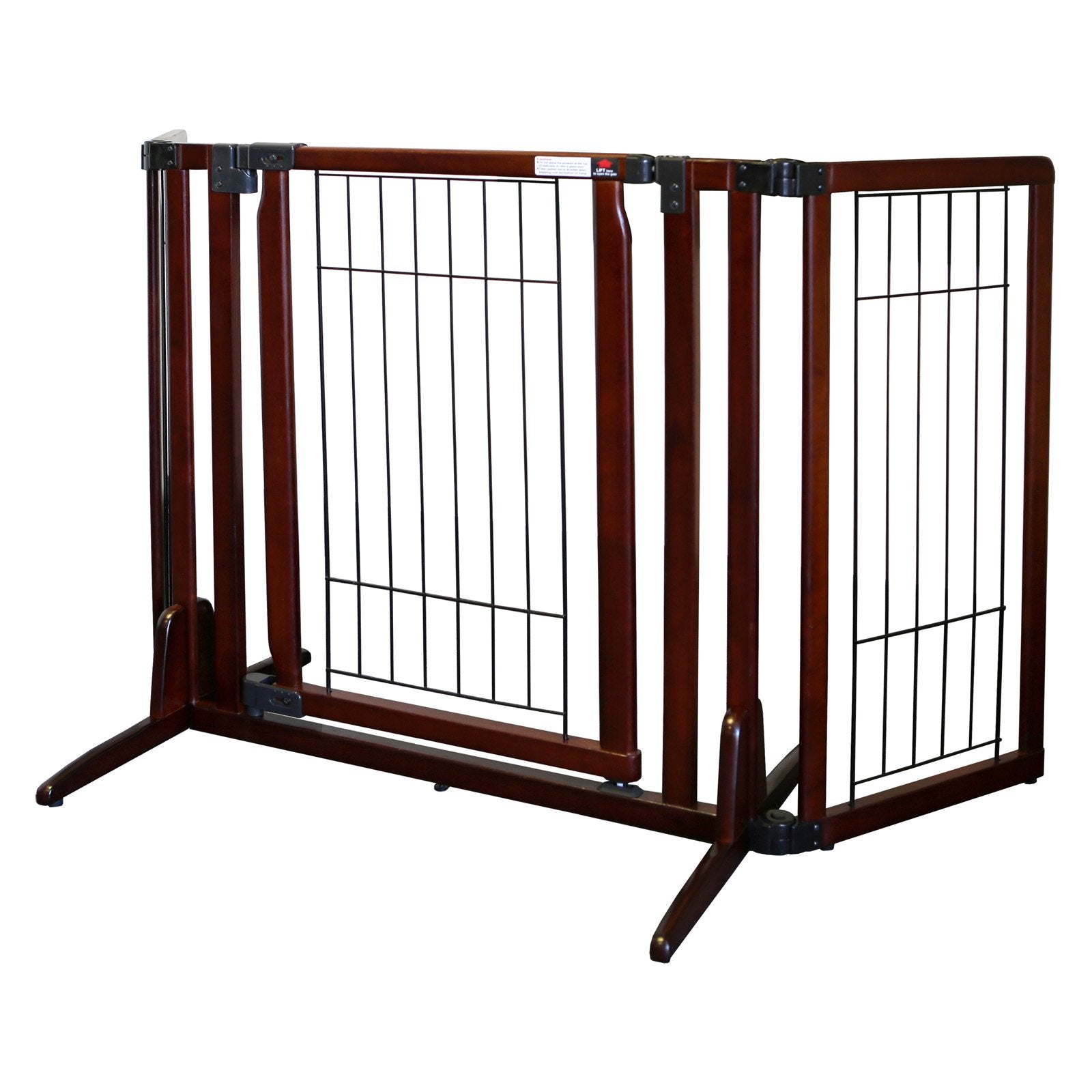 Richell Freestanding Dog Gate， Cherry Brown， 63