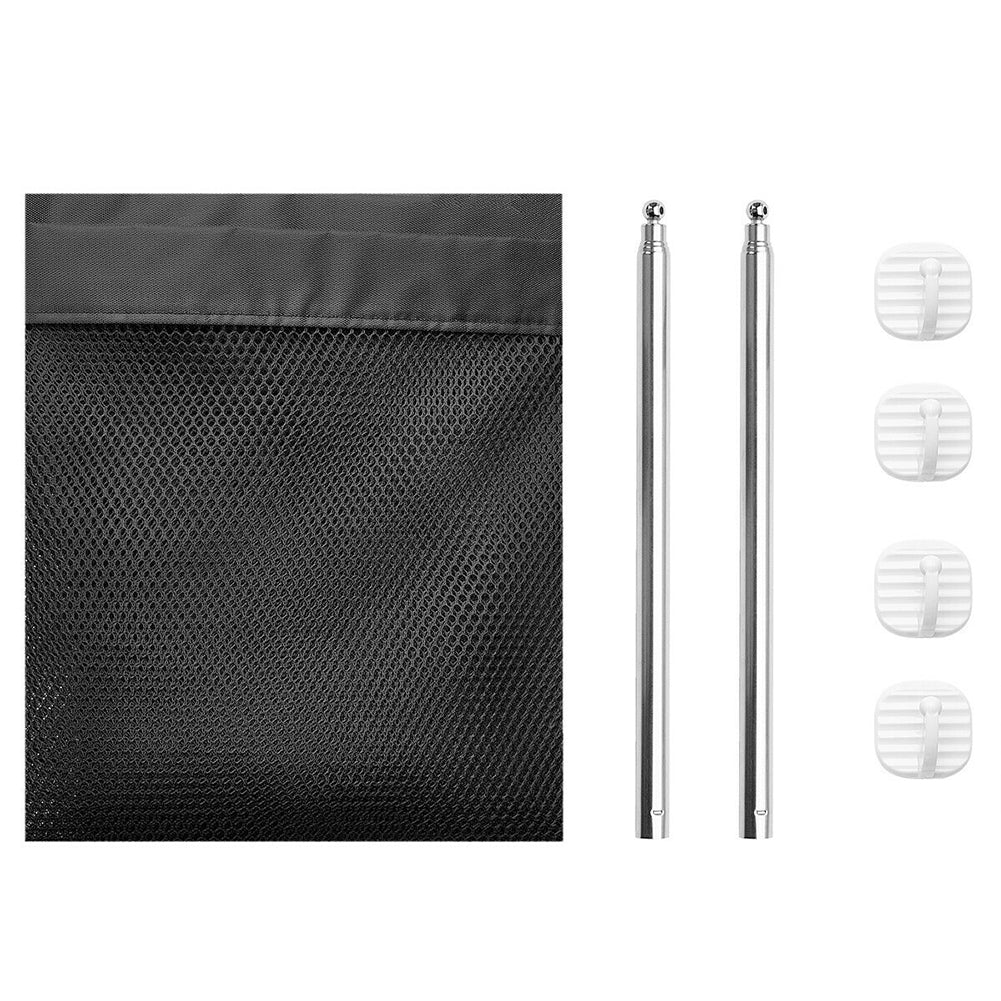 CALIDAKA Pet Gate， Indoor Outdoor Retractable Dog Fence， Adjustable Portable Folding Mesh， Enclosure Net Extra Wide Safety Puppy Gate， for Hall Doorways (Black/110*72cm)