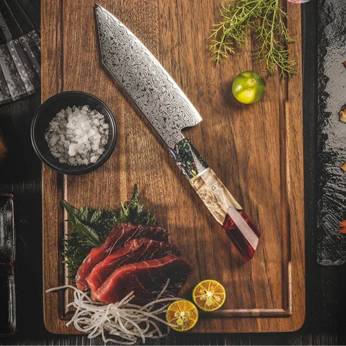 Faca Garra de Águia™ Estilo Bunka com Lâmina de Aço Damasco e Cabo em Resina / Precisão e Força em Suas Mãos