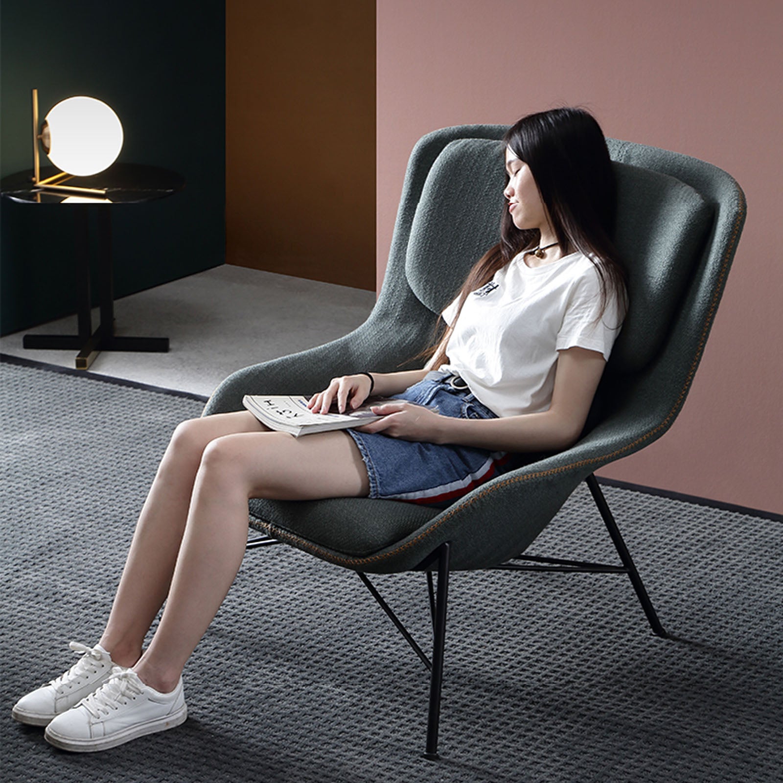 Uppsala Lounge Chair Lc051-Green