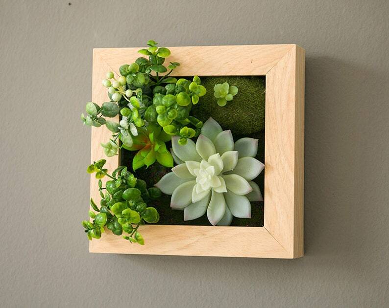 Faux Plant Succulent Wall, Faux Greenery Foliage With Stem, Fake Succu