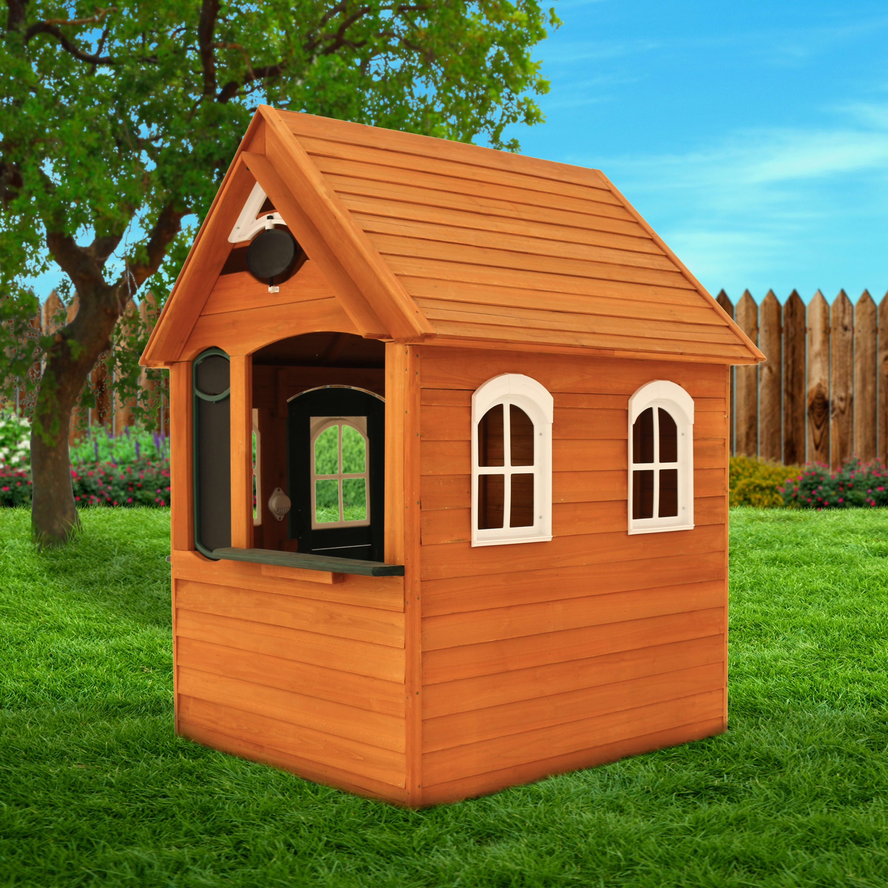KidKraft Bancroft Wooden Playhouse with Working Doorbell and Chalkboard