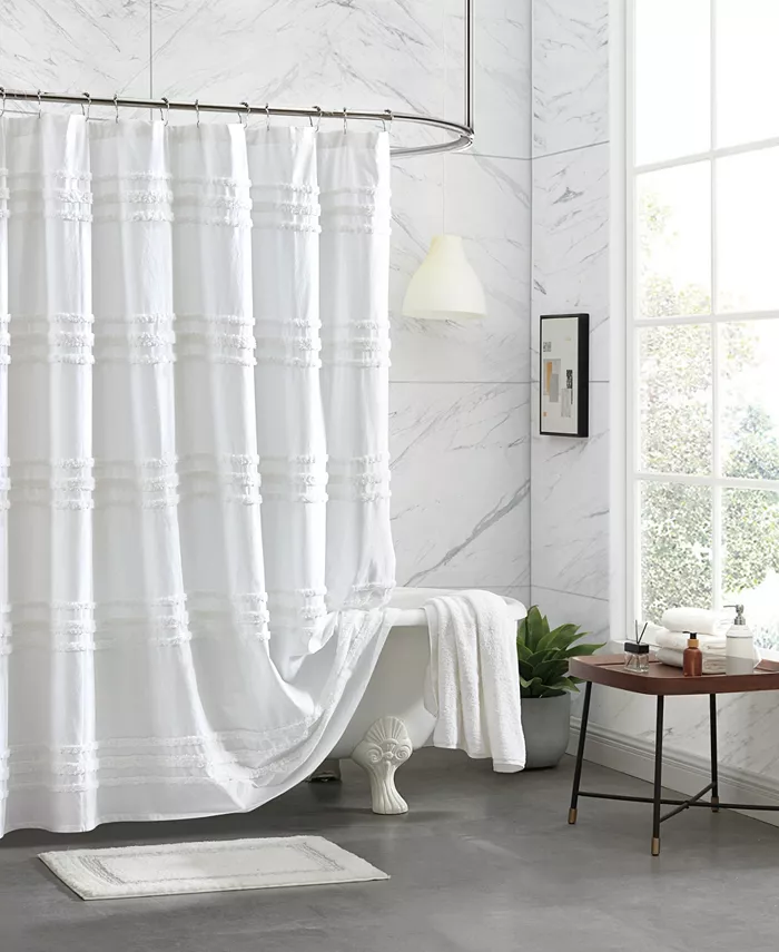 DKNY Chenille Stripe Shower Curtain， 72