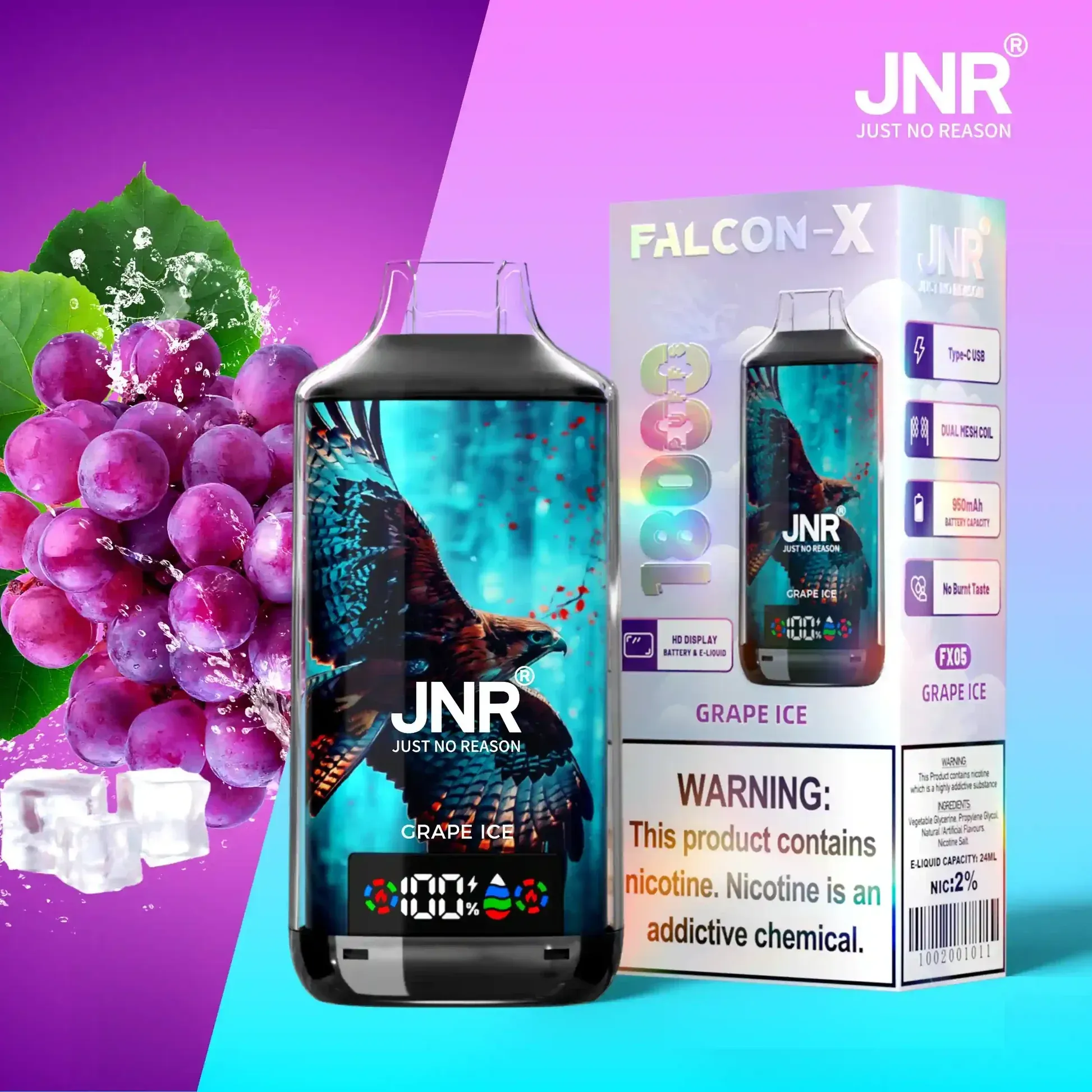 🔥JNR Falcon-X 18K 💨 Smart Display Disposable