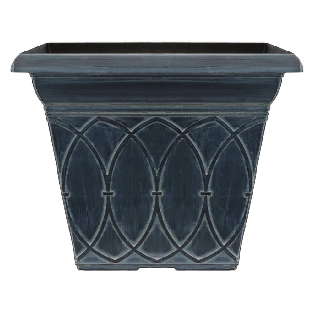 PRIVATE BRAND UNBRANDED 14.5 in. Durham Chalk Wash Plastic Square Planter SD1883H