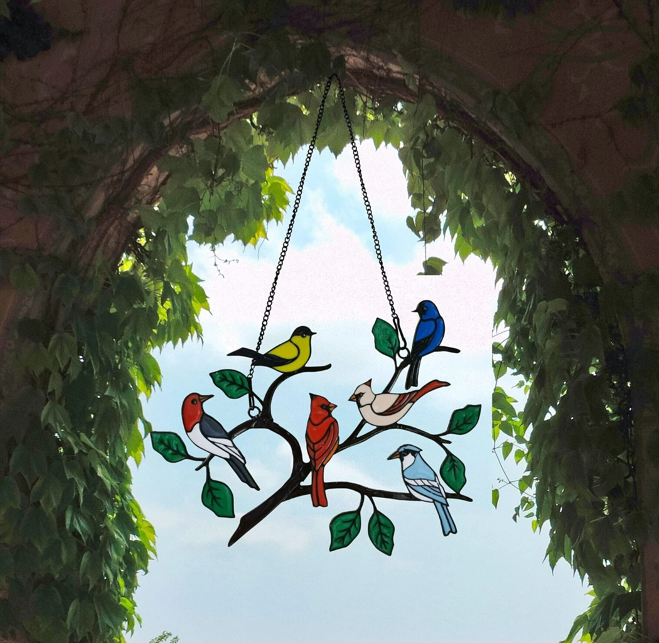 🔥 BIG SALE - 48% OFF🔥The Best Gift-Birds Stained  Window  Panel