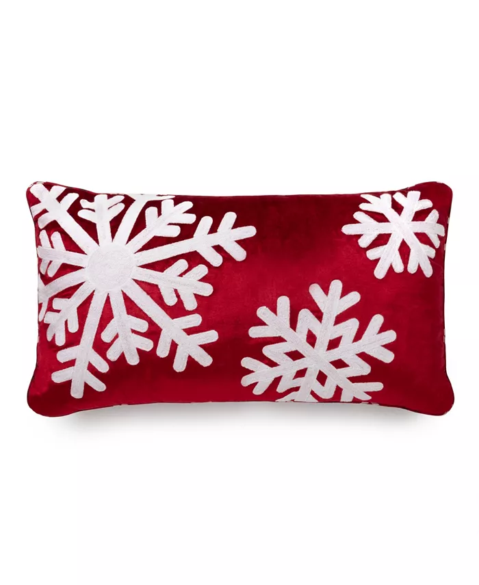 Martha Stewart Collection Snowflakes Holiday Decorative Pillow， 14