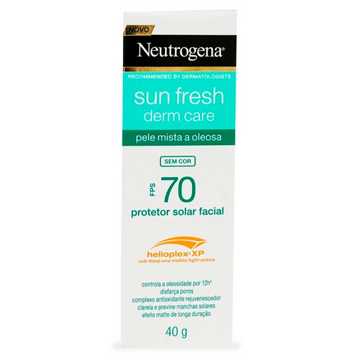 Protetor Solar Facial FPS 70 Neutrogena Sun Fresh Derm Care Sem Cor 40g