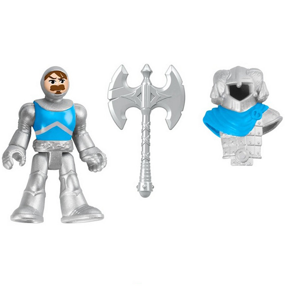 Replacement Parts for Fisher-Price Imaginext Royal Battering Ram Playset - HCG48 ~ Replacement Figure in Silver and Blue， Helmet and Weapon