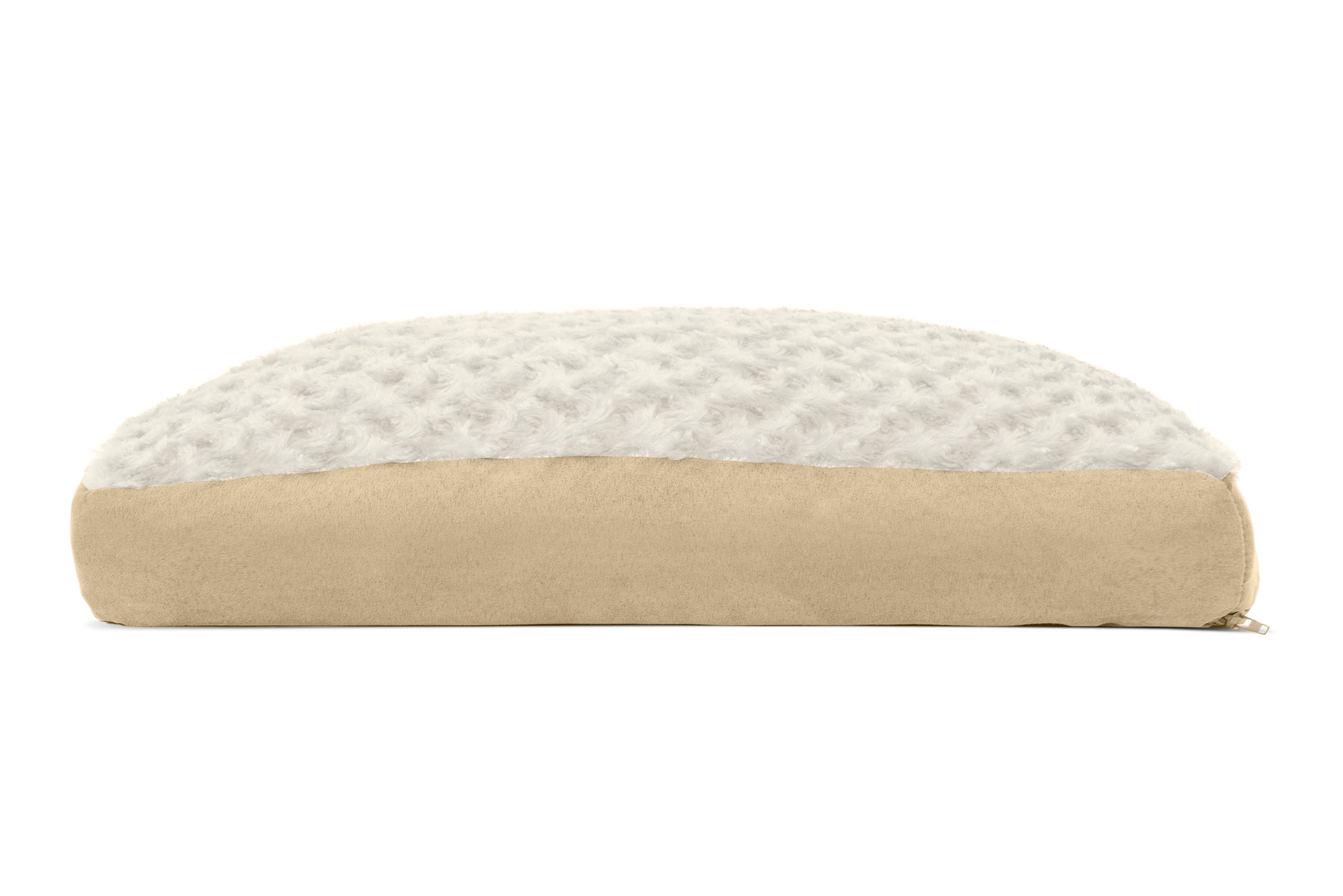 FurHaven Pet Products | Deluxe Plush Pillow Pet Bed for Dogs and Cats， Cream， Small