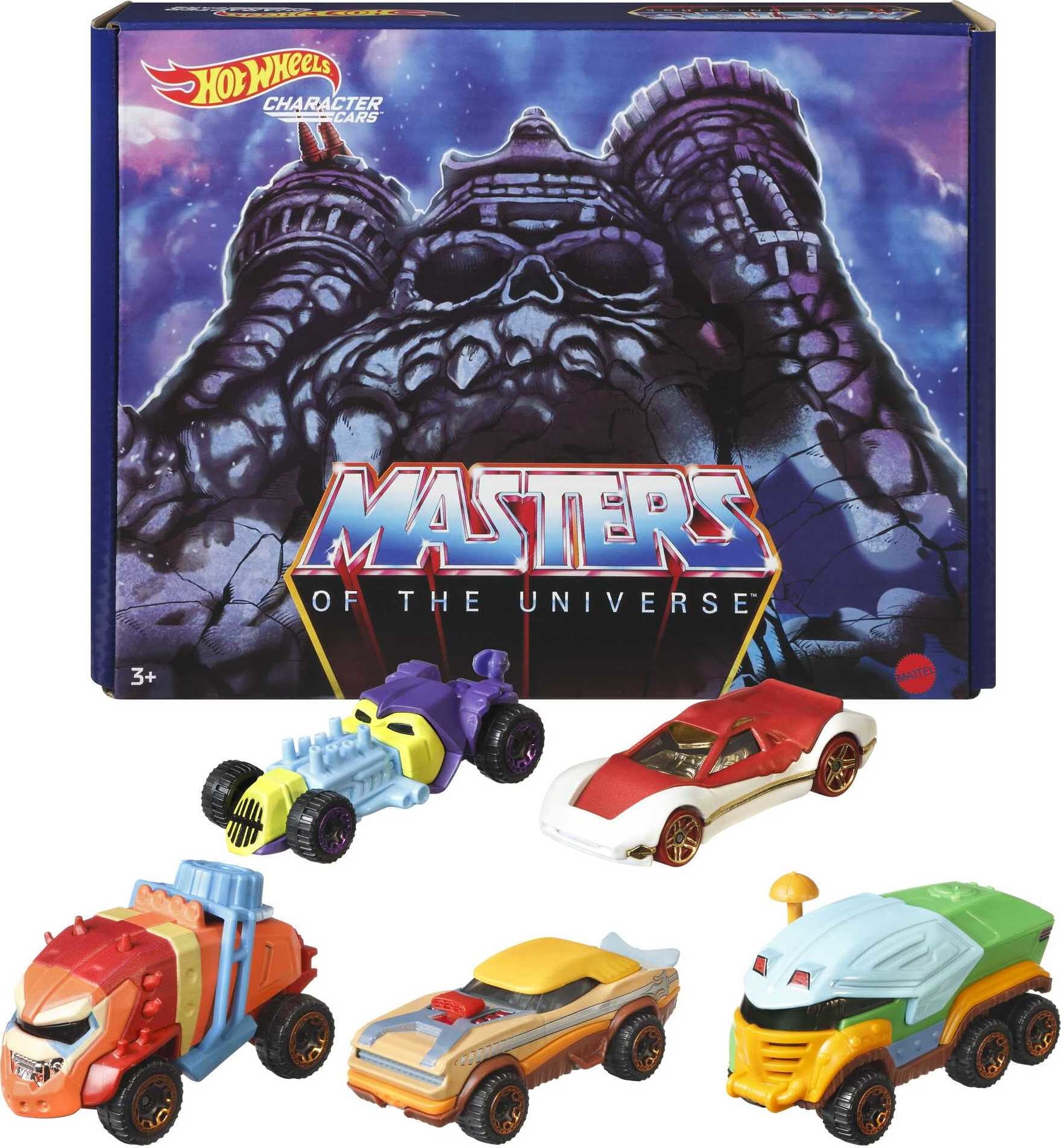 Hot Wheels Masters of the Universe Character Cars 5-Pack， Set of 5 1:64 Scale Toy Cars