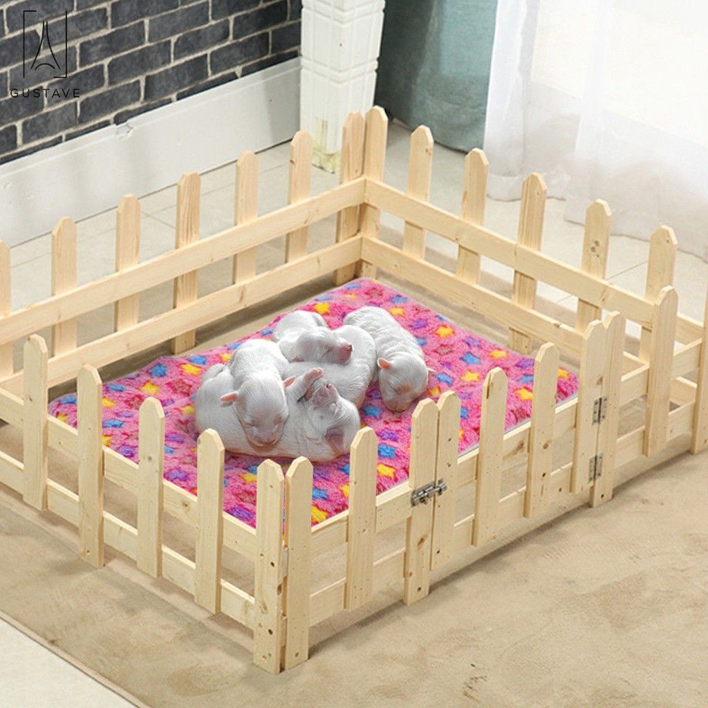 GustaveDesign Large Dog Pet Sleep Mat Soft Warm Reversible Fleece Crate Bed Mat Kennel Pad Cage Cushion for Large Small Medium Dog Cat 