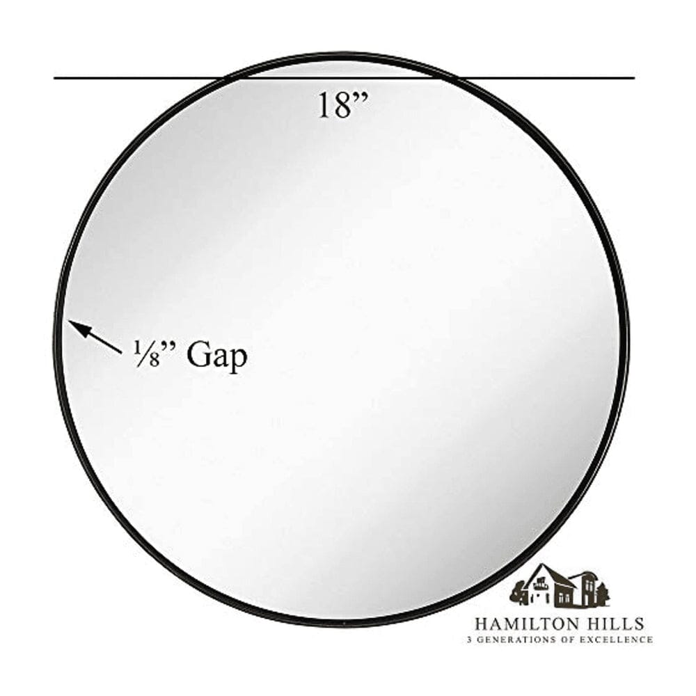 Contemporary Brushed Metal Black Wall Mirror (18