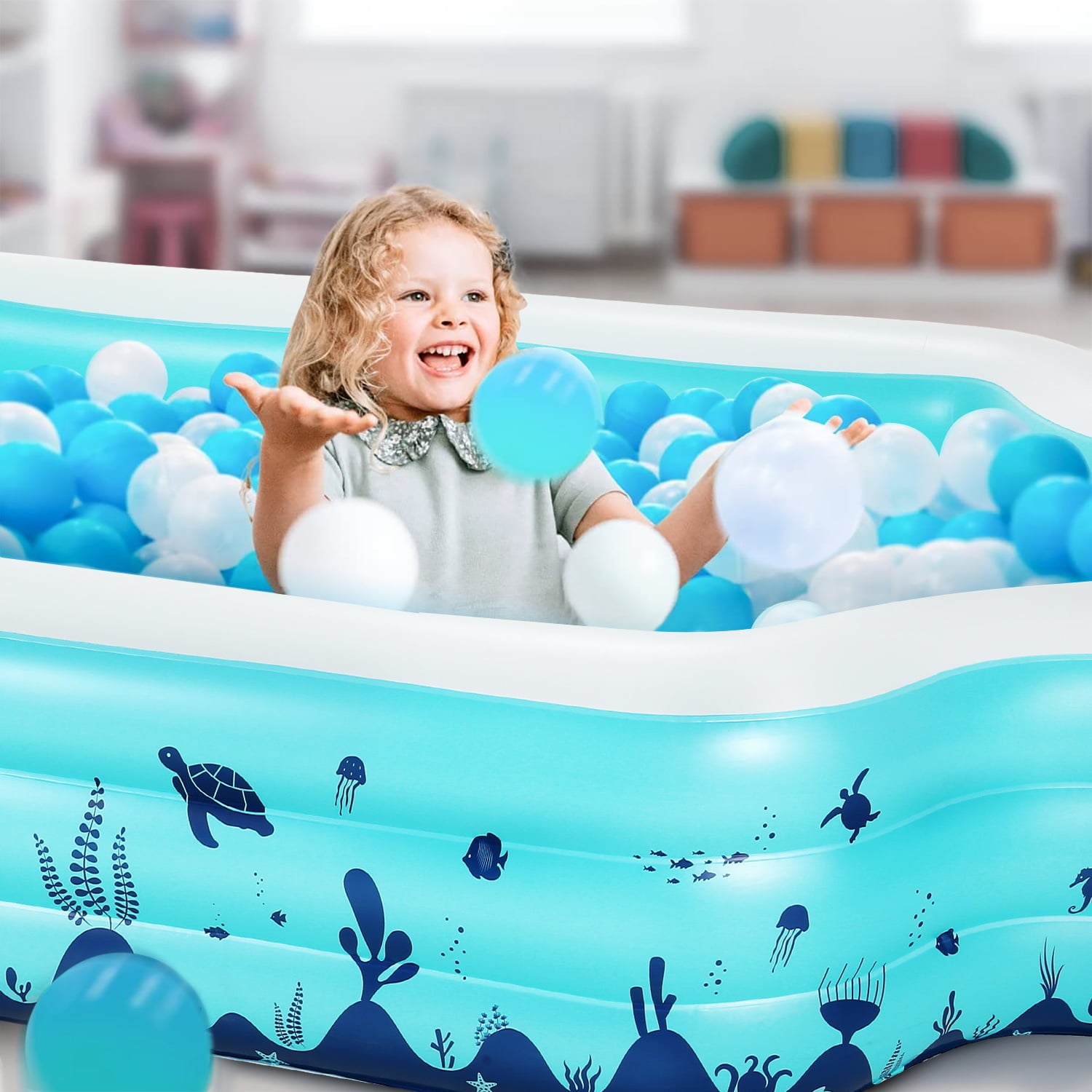 Funcid Inflatable Pool， Inflatable Swimming Pool for Kids and Adults， 120